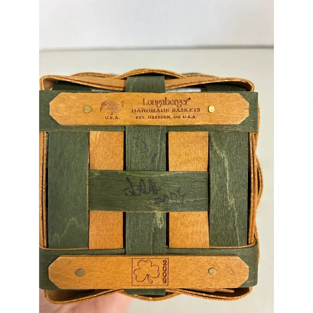 Longaberger 2009 St Patricks‎ Day Basket Green Lid Liner Protector Shamrock